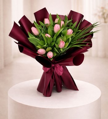 ankaraçiçekçi, ankara çiçeksiparişi, pembe lale buketi