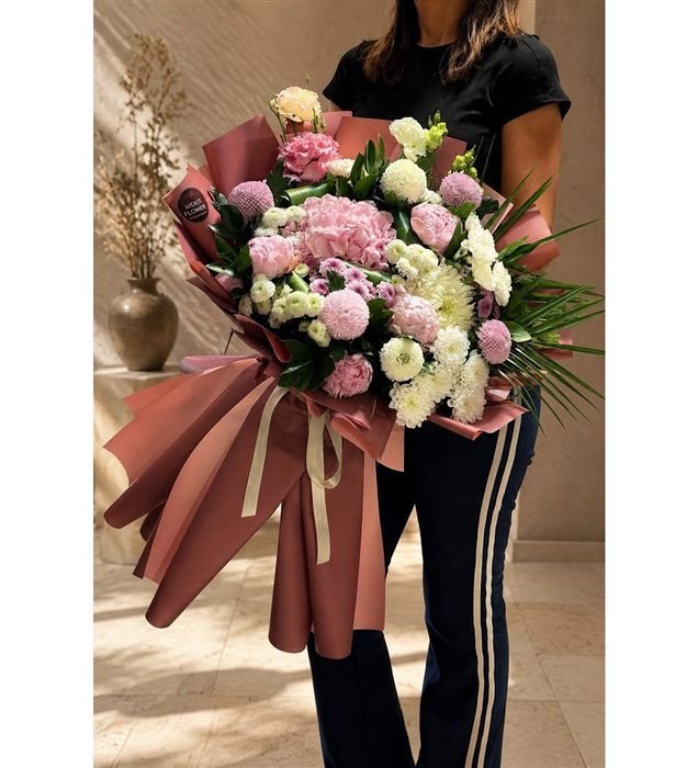 Şakayık ve Ortancalı Premium Buket