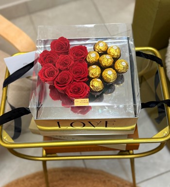 solmayan gül , çikolatalı çiçek